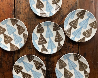 Vintage Ernestine Salerno Lunch Plates: Hand-Painted Italian Ceramic, Set of 6