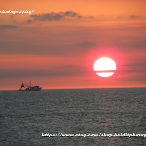 Shrimp Boat Sunset ~  Art~ Photographic Art~ Office Art~ Wall Art~ Unedited Photography~ Ft. Myers Beach~ Shrimp Boat~ Sunset