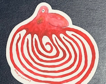 Labyrinth Octopus Vinyl 3" Sticker