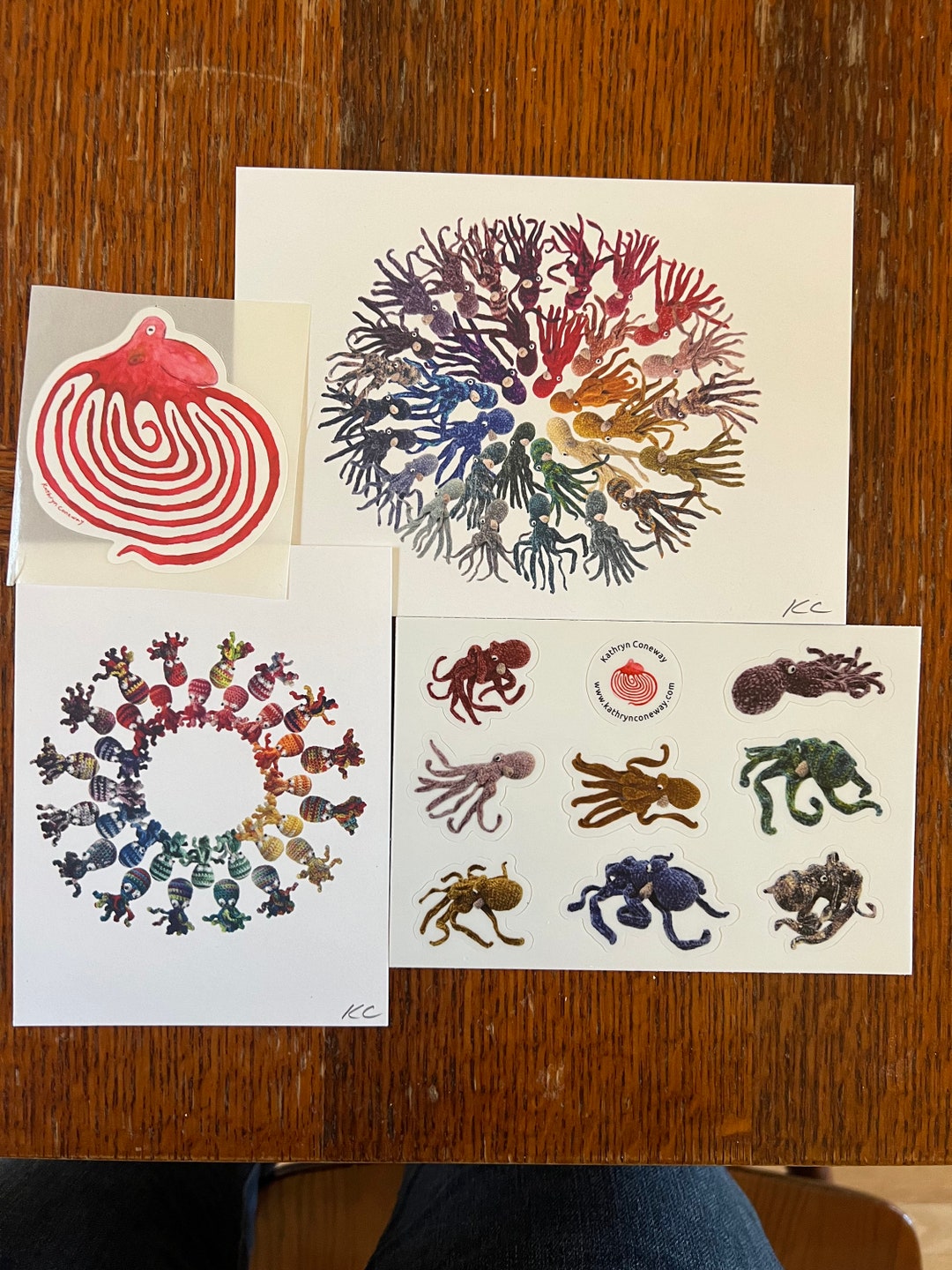 Octopus Color Wheel Print and Sticker Set - Etsy