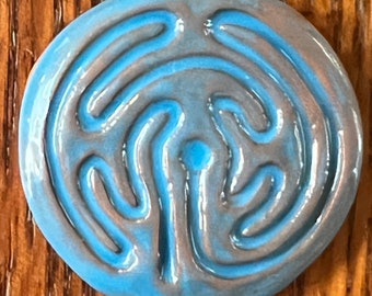 Keramik-Labyrinth-Prüfstein – Türkise Glasur