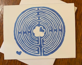 Labyrinth Block Print Grußkarten