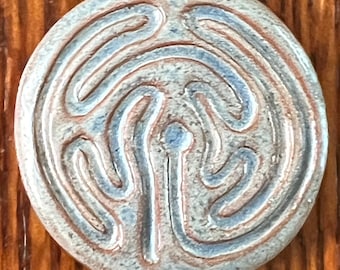 Keramik-Labyrinth-Prüfstein – blaue Steinglasur