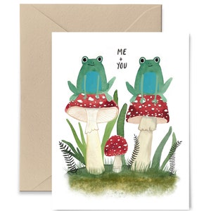 Me + You Frösche Valentinstag Karte, Hochzeitstag Blanko Karte von Little Truths Studio