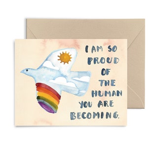 I'm So Proud of The Human You Are Becoming Watercolor Card by Little Truths Studio