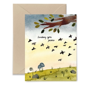 Sending You Peace Sympathy Greeting Card, Watercolor Card by Little Truths Studio