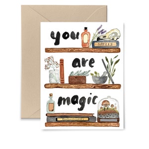 You Are Magic Greeting Card, Valentine Watercolor Card by Little Truths Studio