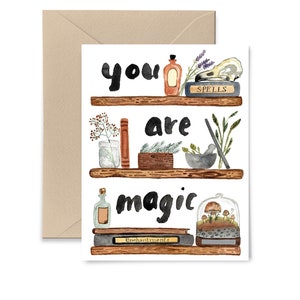 You Are Magic Greeting Card, Tarjeta de Acuarela de San Valentín por Little Truths Studio