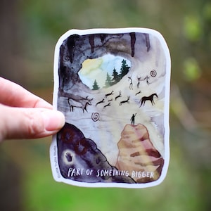 Part of Something Bigger Vinyl Sticker, Lascaux Caves, Cave Paintings, Cave Art, Evolution, Awe, Wonder, Anthropology, Archeology Sticker