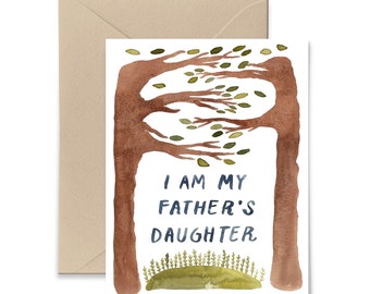 Ich bin die Tochter meines Vaters Vatertags-Grußkarte, Aquarellkarte von Little Truths Studio