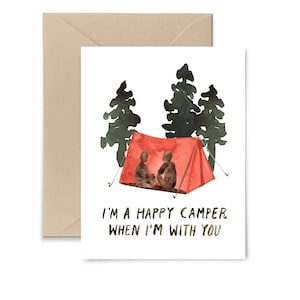Feliz tarjeta de felicitación Camper, tarjeta de amor, aventura, tarjeta de nota de acuarela por Little Truths Studio