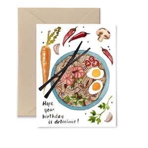 Hope Your Birthday Is Delicious Watercolor Greeting Card by Little Truths Studio