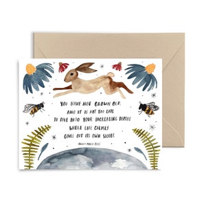 You Have Not Grown Old, Rainer Maria Rilke Greeting Card, Birthday Card, By Little Truths Studio