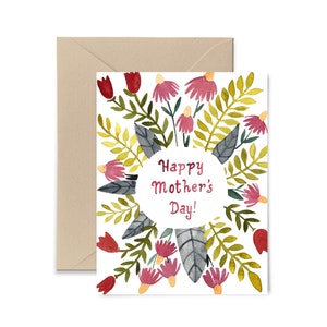 Floral Mother's Day Card, Watercolor blank greeting card by Little Truths Studio