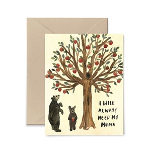I Will Always Need My Mama Watercolor Mother's Day Card by Little Truths Studio