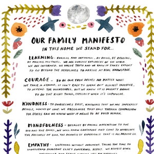 Family Manifesto Art Print, Watercolor Poster, Social Justice Wall Art, Baby Room, Nursery Decor by Little Truths Studio