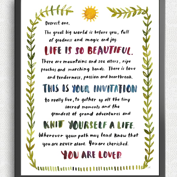 Dearest One Art Print, Aquarelle, Baby Gift, Child’s Room Wall Art, Nursery Decor par Little Truths Studio