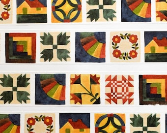 Cinta washi con bloques para patchwork, cinta de papel de colores para manualidades, ideal para bullet journaling y art journaling, de Little Truths Studio.