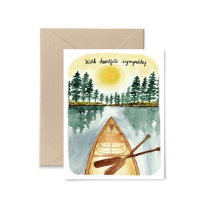 With Heartfelt Sympathy Watercolor Greeting Card by Little Truths Studio
