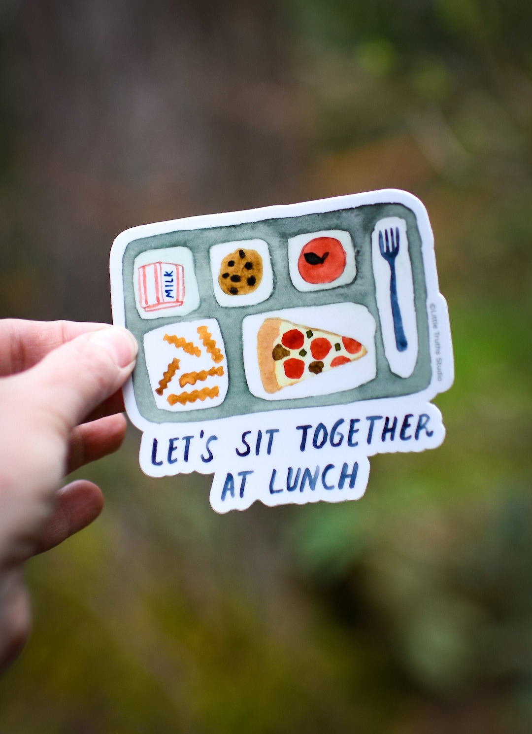 Eating Together Sticker Let's Sit Together at Lunch Vinyl Sticker, Cuter Laptop Decal by Little ...