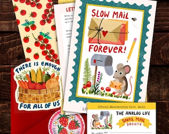Snail Mail Club, Happy Mail Monthly Subscription Starter Pack, with Stickers and Bookmarks, Welcome Kit (U.S. Only)