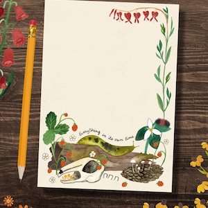 Everything In It's Own Time Notepad, 5 x 7 Slug Watercolor Notepad by Little Truths Studio