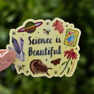 科学は美しいステッカー、科学オタク、科学愛好家、STEM、科学者、研究者への贈り物、教師への贈り物、学生への贈り物