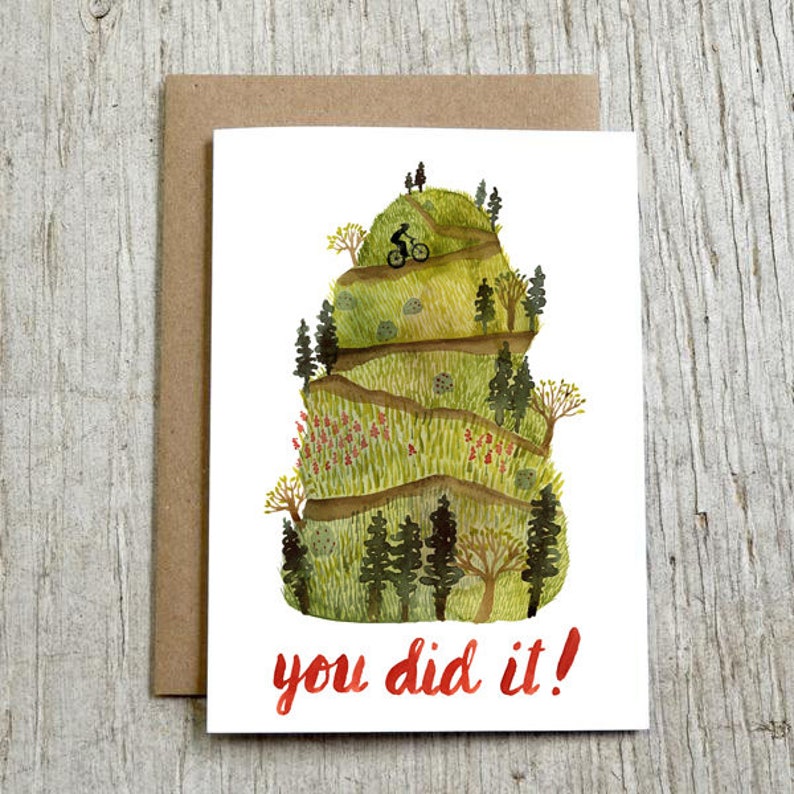 You Did It Congratulations Card, Happy Graduation Card, Encouragement Card, Watercolor Greeting Card by Little Truths Studio image 2