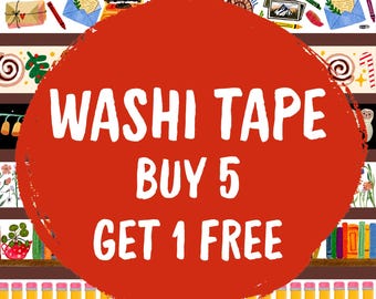 Washi Tape Buy 5 Get 1 Free, Set of 6 Rolls of Washi, Your Choice, by Little Truths Studio