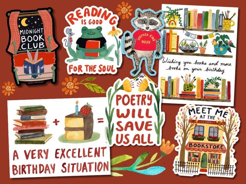 Meet Me At The Bookstore Sticker, Cute Book Sticker, Cute Bookstore, Gifts for Book Lovers, Cozy Autumn Bookshop, Book Worm Gift for Readers image 3