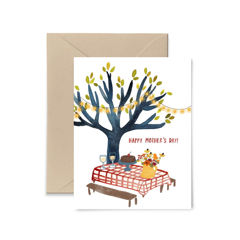 Picnic Mother's Day Card, Thoughtful Mother's Day Card for Mom, Meaningful Card for Mum, Nature Outdoor Lover Card image 1