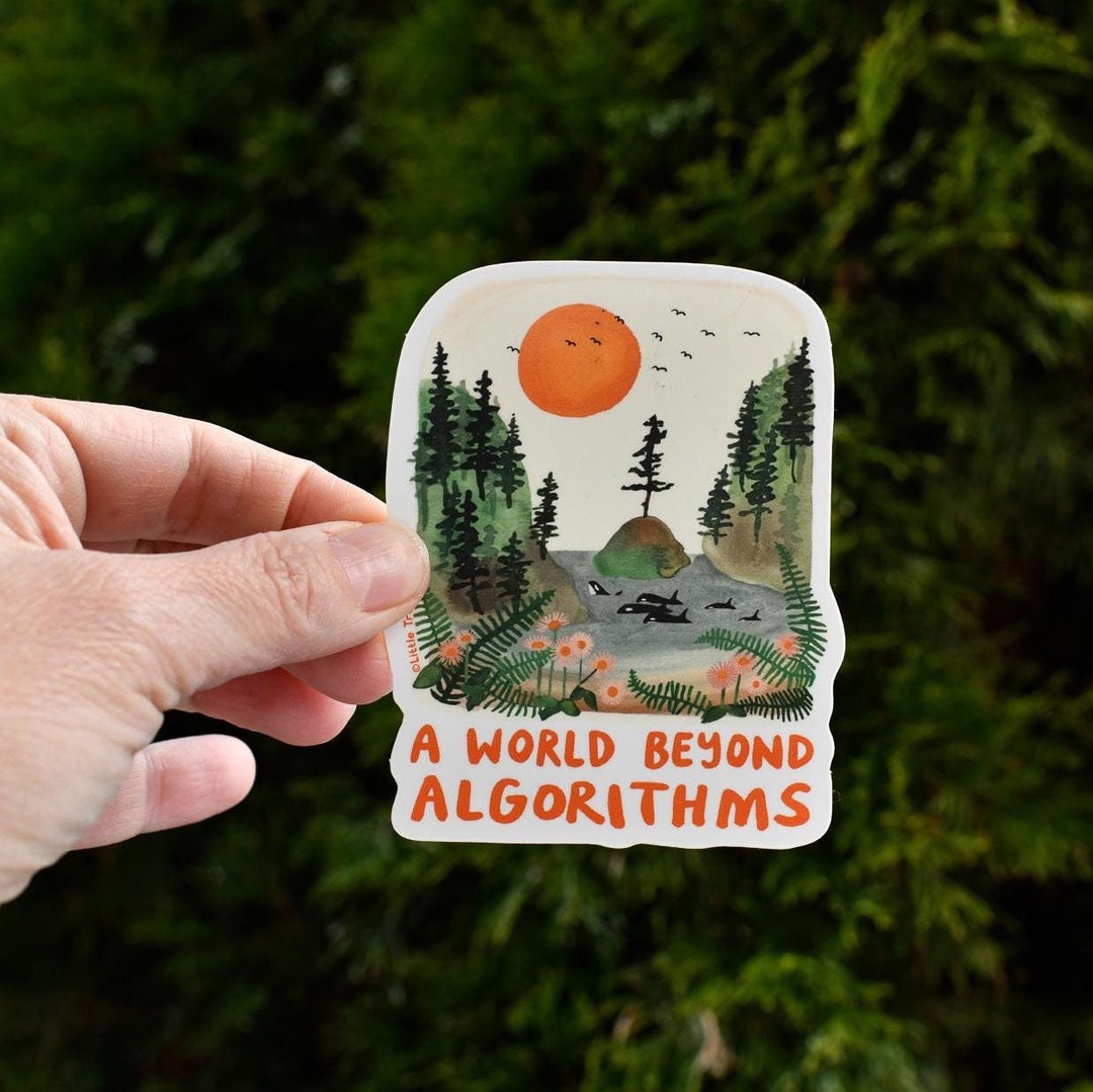 A World Beyond Algorithms Sticker, Analog Dreams, Social Media Sticker ...