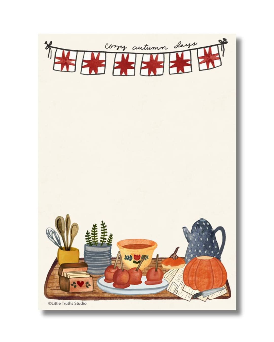 October Notepad Autumn Notepad, 5 X 7 Planner Pad, Cute Fall To-do List, Halloween ...