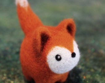 Little fox, needle felted art doll