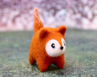 Little fox, needle felted art doll