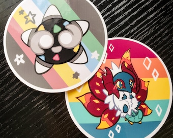 Disability Pride Pokemon Round Vinyl Stickers | 3 inches | ADHD Autism Neurodivergence