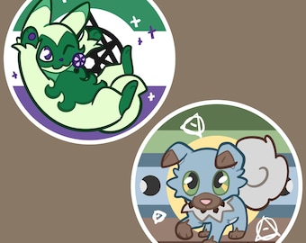 Non-Human Pride Pokemon Round Vinyl Stickers | 3 inches | Therian Alterhuman Otherkin