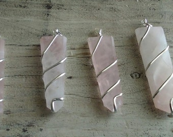 Rose quartz Crystal healing pendant necklace medium gemstone Healing crystals healing stones chakra reiki