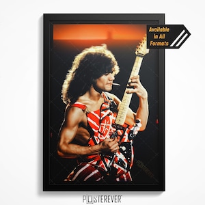 Eddie Van Halen Frankenstrat Guitar Poster: 1980s Rock Legend Wall Art