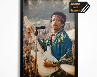 Jimi Hendrix Burning His Guitar at Monterey Pop Festival 1967