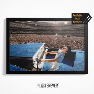 Rocket Man 1975 Dodger Stadium Colorized Print | 70s Glam Piano Art Poster Wall Art