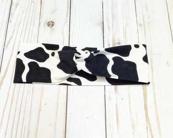 cow print headband for baby girl