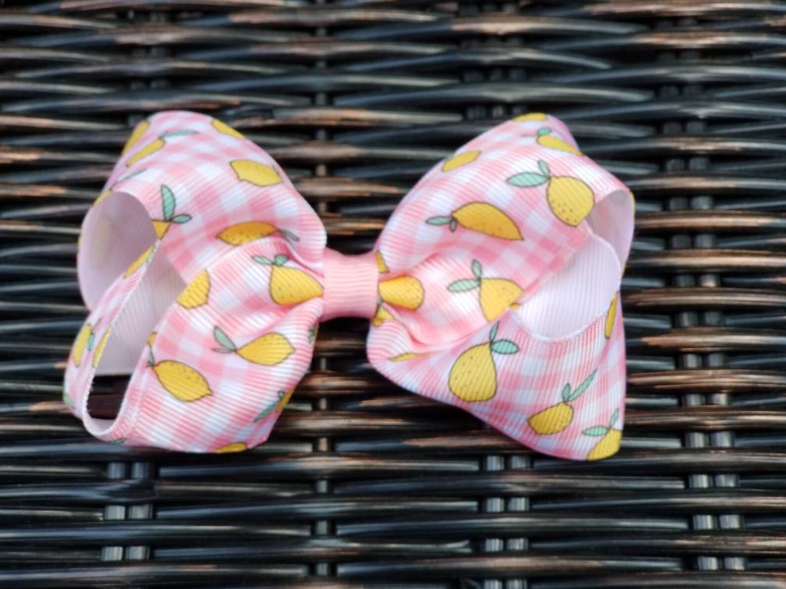 Lemon 4 inch hair bow. 4 inch spring/summer hair bow. Lemon Etsy