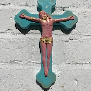 Jesus And Cross Wall Decor, Handmade Statement Piece.