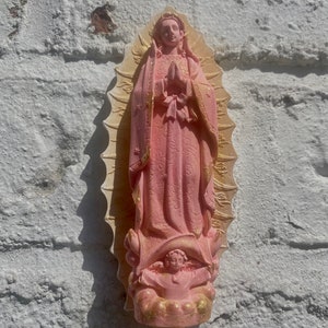 Art mural Notre-Dame de Guadalupe, Vierge Marie, ornement sur pied, fait main.