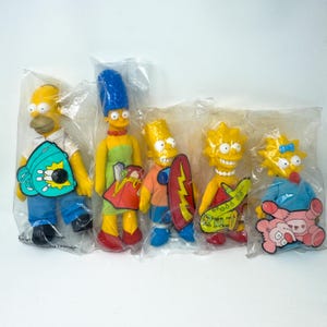 1990 The Simpsons Burger King Vintage Plush Dolls – Complete Set of 5 (Sealed)