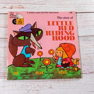1968 Walt Disney&#39;s The Story Of Little Red Riding Hood Vintage LP Vinyl Record Album and Book First Pressing Disneyland – 328