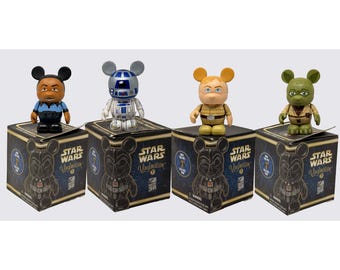 2010 Disney Vinylmation Star Wars Series 1 3” Figure Set of 4 | Original Boxes Included