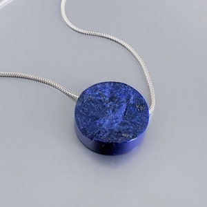 Pendant Lapis Lazuli handmade unique gift for her or him round raw stone natural blue gemstone September December birthstone anniversary