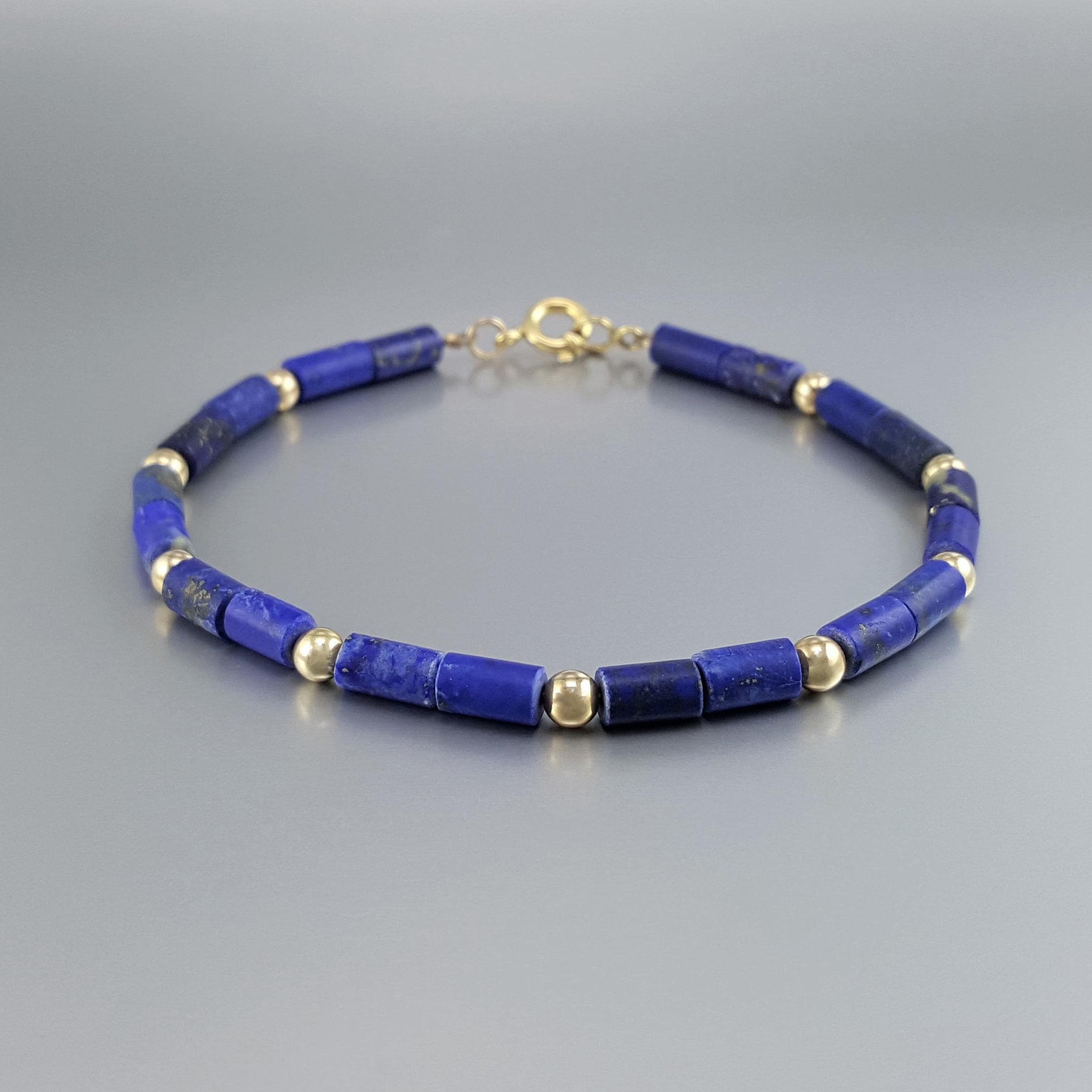 Bracciale Lavorato A Maglia Con Pietra Preziosa Di Lapislazzuli - Foto 8